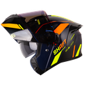 CASCO ABATIBLE SHAFT 3820SP SEVEN AZUL OSCURO NARANJA BRILLO