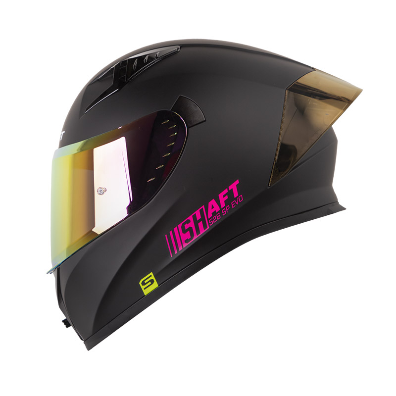 CASCO INTEGRAL SHAFT 526SP EVO SOLID NEGRO FUCSIA MATE SPOILER NUEVO
