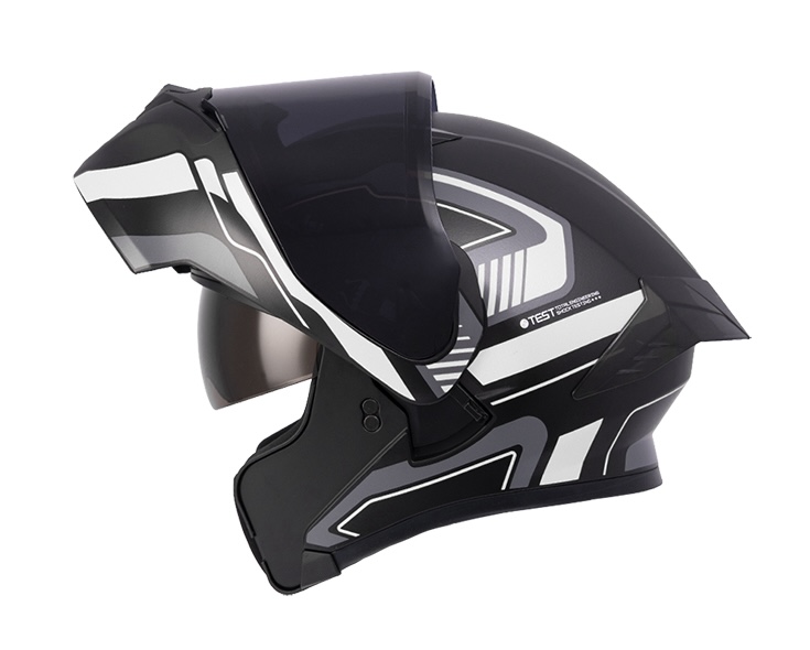 CASCO ABATIBLE ICH 3120 DOBLE VISOR TRADE NEGRO BLANCO MATE VISOR NEGRO