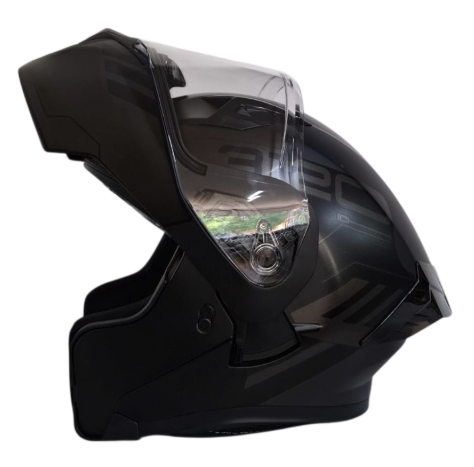 CASCO ABATIBLE ICH 3120 DOBLE VISOR WESTSAY NEGRO GRIS OSCURO MATE VISOR TRANSPARENTE