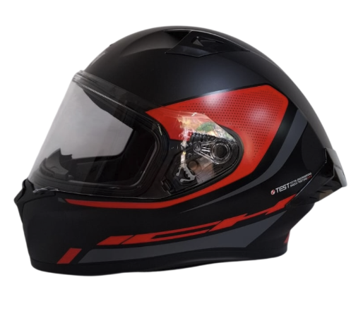 CASCO INTEGRAL ICH 503 SHADOWTEC NEGRO ROJO MATE VISOR TRANSPARENTE