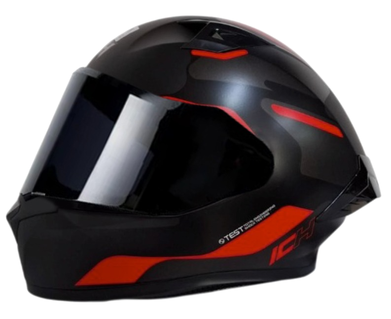 CASCO INTEGRAL ICH 503 SKP NEGRO ROJO MATE VISOR NEGRO