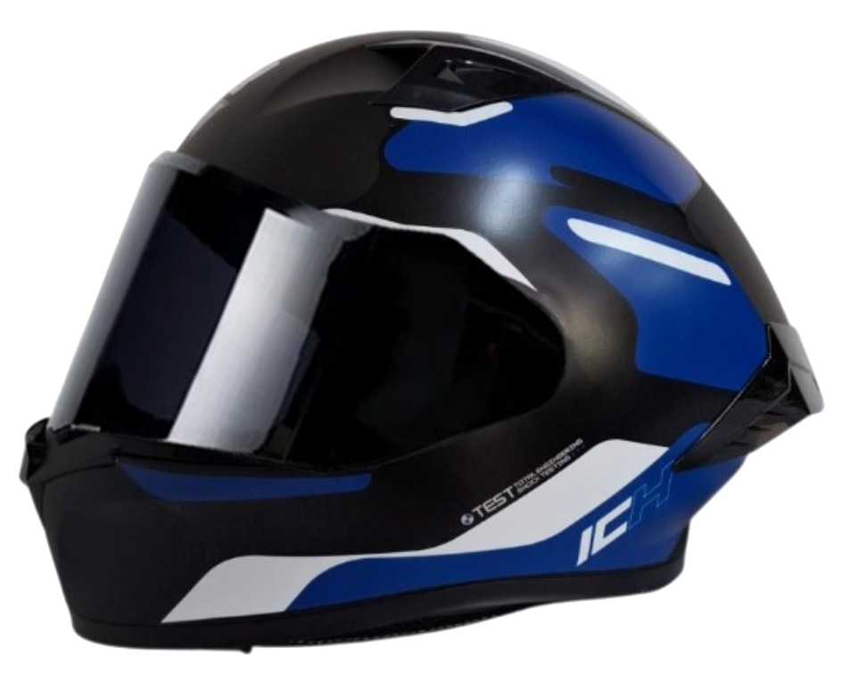 CASCO INTEGRAL ICH 503 SKP NEGRO BLANCO MATE VISOR NEGRO