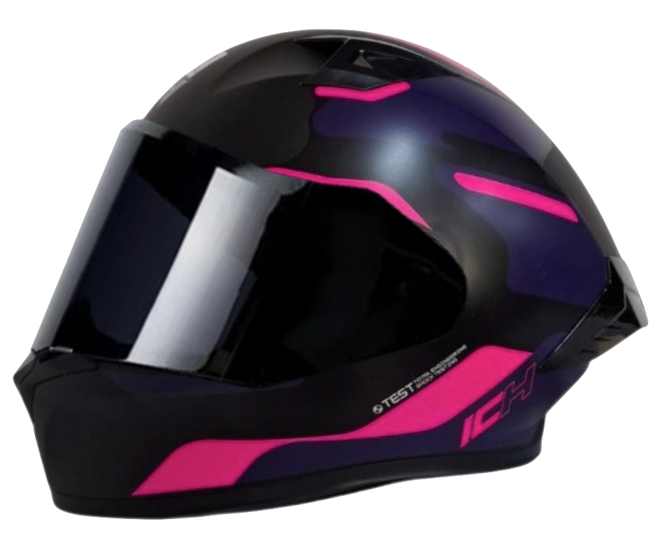 CASCO INTEGRAL ICH 503 SKP NEGRO FUCSIA MATE VISOR NEGRO