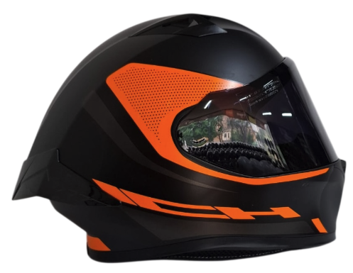 CASCO INTEGRAL ICH 503 SHADOWTEC NEGRO NARANJA VISOR NEGRO 