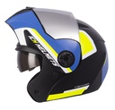 CASCO ABATIBLE ICH 3110 DOBLE VISOR XPACER NEGRO AMARILLO MATE VISOR SILVER