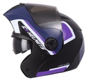 CASCO ABATIBLE ICH 3110 DOBLE VISOR XPACER NEGRO MORADO MATE VISOR NEGRO