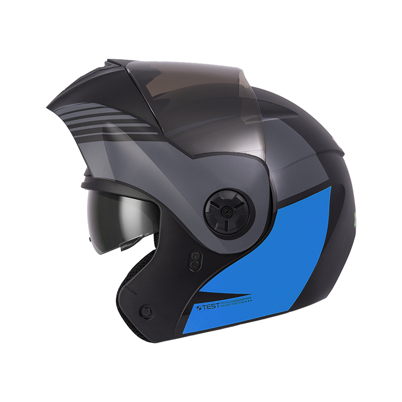 CASCO ABATIBLE ICH 3110 DOBLE VISOR XMAL NEGRO AZUL MATE VISOR NEGRO (S)