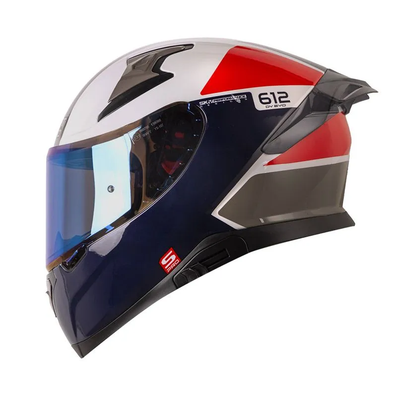 CASCO INTEGRAL SHAFT PRO 612 DOBLE VISOR MYTH GRIS CLARO ROJO BRILLO