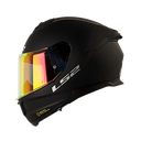 CASCO INTEGRAL LS2 808 DOBLE VISOR STREAM SOLID NEGRO ECE 2206 VISOR ROJO