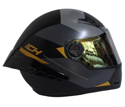 CASCO INTEGRAL ICH 501SP JUNE NEGRO DORADO MATE VISOR DORADO