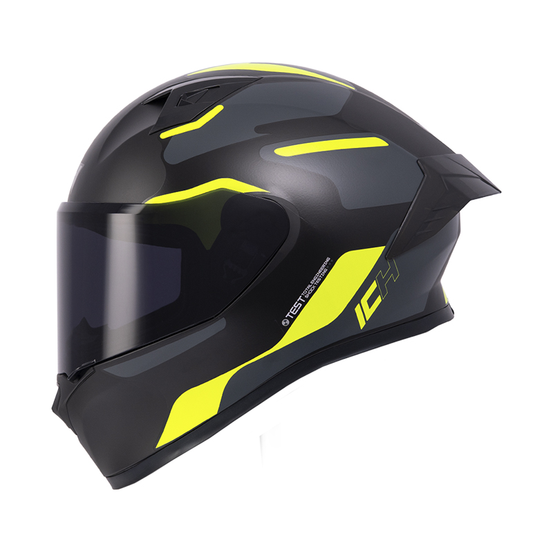 CASCO INTEGRAL ICH 503 SKP NEGRO AMARILLO MATE VISOR NEGRO