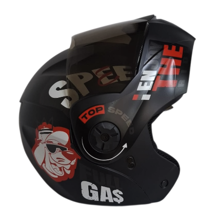CASCO ABATIBLE ICH 3110 DOBLE VISOR CHILL NEGRO ROJO MATE VISOR NEGRO