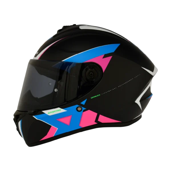 CASCO INTEGRAL SPARTAN DRAKEN FRANTIC AZUL ROSADO MATE 