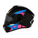 CASCO INTEGRAL SPARTAN DRAKEN FRANTIC AZUL ROSADO MATE