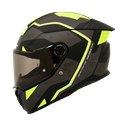 CASCO INTEGRAL SPARTAN DOBLE VISOR HAWK EVO FIRST HIVIZ NEGRO AMARILLO NEON MATE