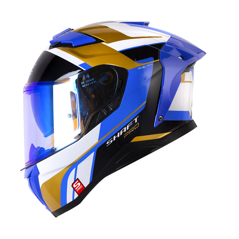 CASCO INTEGRAL SHAFT PRO 606SP DOBLE VISOR CLOWKY GRIS CLARO AZUL BRILLO