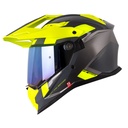 CASCO MULTIPROPOSITO SHAFT PRO MX400 DOBLE VISOR AVENGER GRIS OSCURO AMARILLO BRILLO