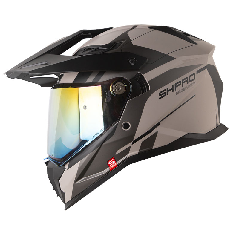 CASCO MULTIPROPOSITO SHAFT PRO MX400 DOBLE VISOR RENDER GRIS CLARO GRIS OSCURO MATE