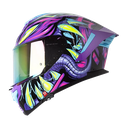 CASCO INTEGRAL SHAFT PRO 609 DOBLE VISOR VENOM HORROR NEGRO FUCSIA MATE