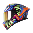 CASCO INTEGRAL SHAFT PRO 609 DOBLE VISOR VENOM HORROR NEGRO AZUL BRILLO