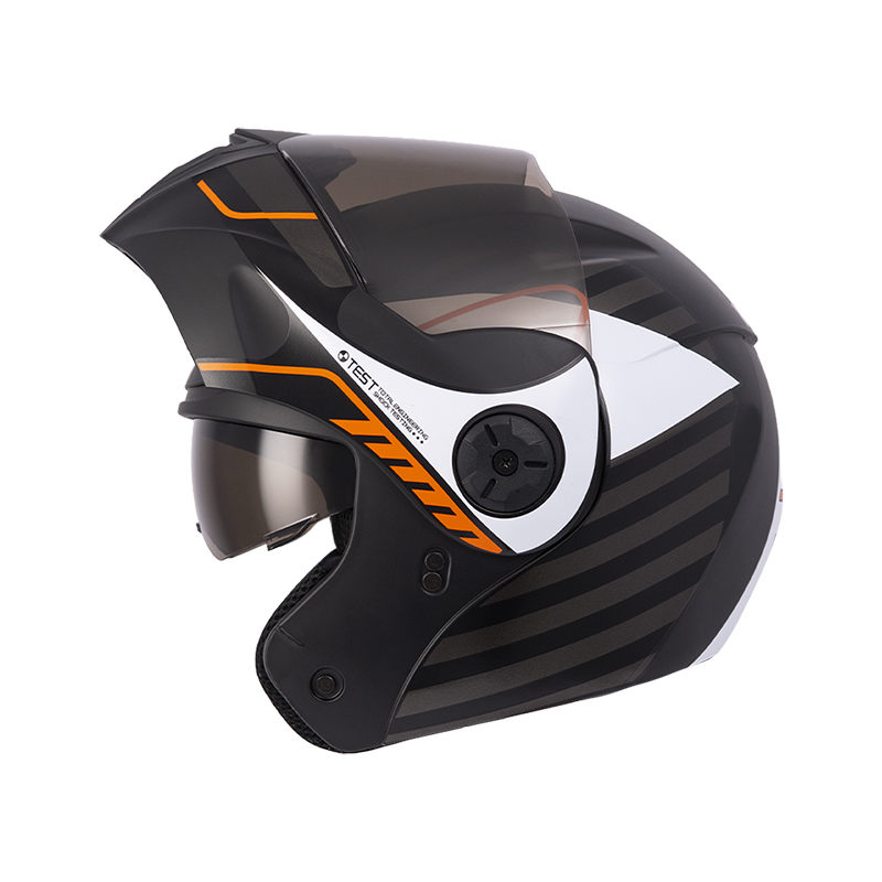 CASCO ABATIBLE ICH 3110 DOBLE VISOR BUZZ NEGRO NARANJA MATE VISOR NEGRO (S)
