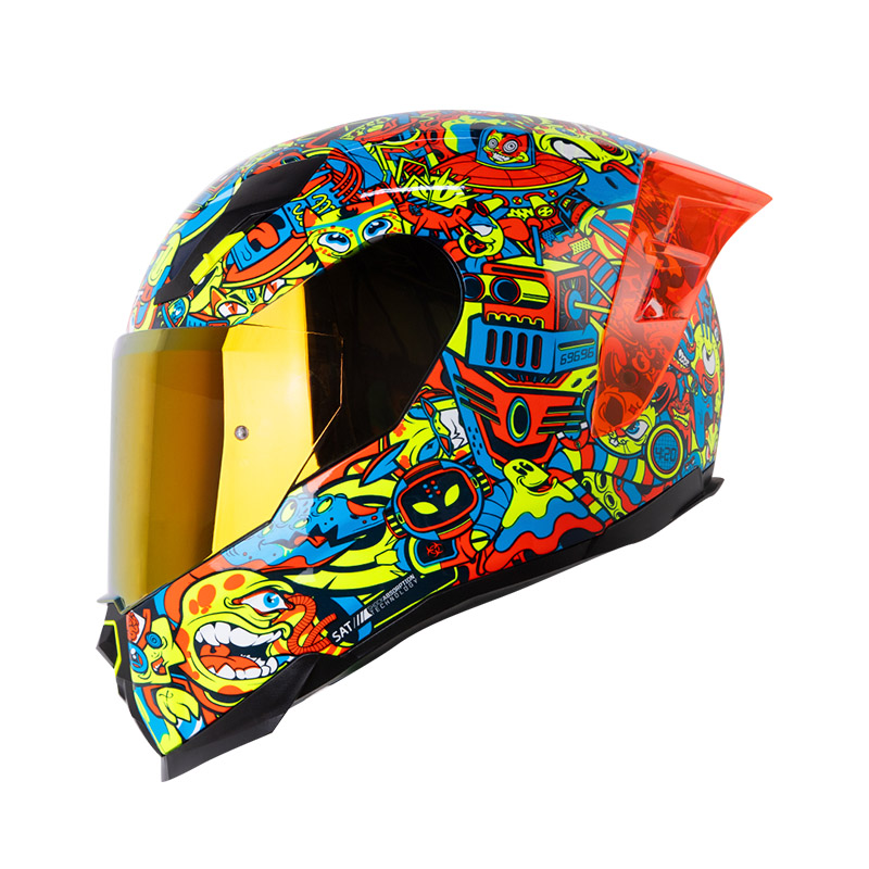 [168393] CASCO INTEGRAL SHAFT 562 R TOON WORL AZUL OSCURO AMARILLO BRILLO (S)