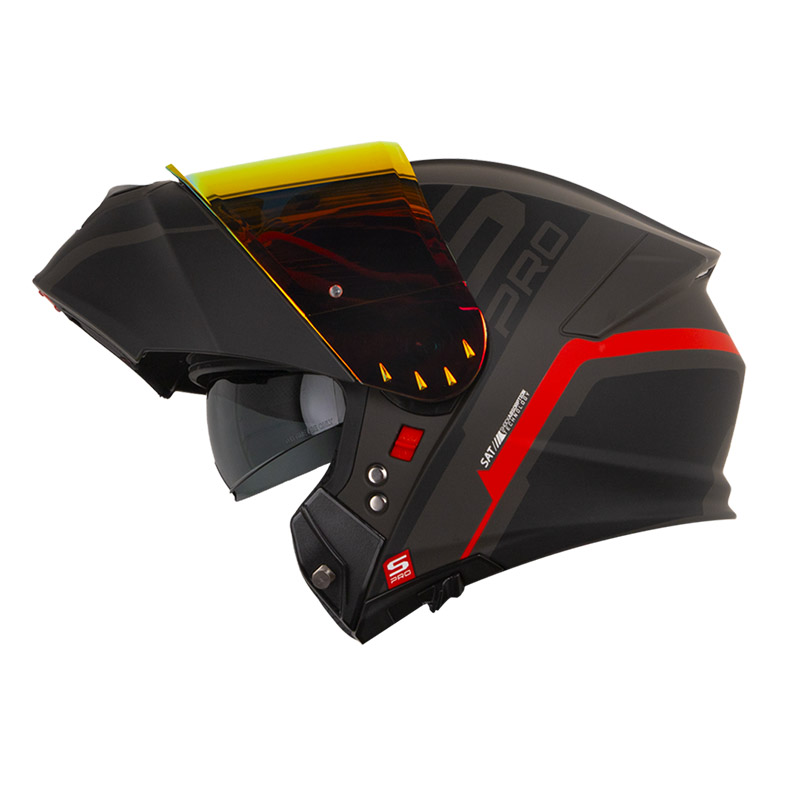 [192585] CASCO ABATIBLE SHAFT PRO 4000 EVO DOBLE VISOR WONDER GRIS OSCURO NEGRO MATE (S)