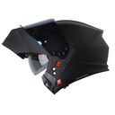 CASCO ABATIBLE SHAFT PRO 4000 EVO DOBLE VISOR SOLID NEGRO GRIS OSCURO MATE