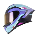 CASCO INTEGRAL SHAFT PRO 609 DOBLE VISOR VENOM EIRES AZUL CLARO MORADO CLARO BRILLO