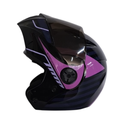 CASCO ABATIBLE ICH 3110 DOBLE VISOR BUZZ NEGRO MORADO CLARO BRILLO VISOR NEGRO