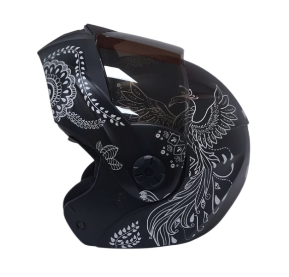 [201382] CASCO ABATIBLE ICH 3110 DOBLE VISOR ZEN NEGRO SILVER MATE VISOR NEGRO (S)