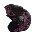 CASCO ABATIBLE ICH 3110 DOBLE VISOR ZEN NEGRO FUCSIA MATE VISOR NEGRO
