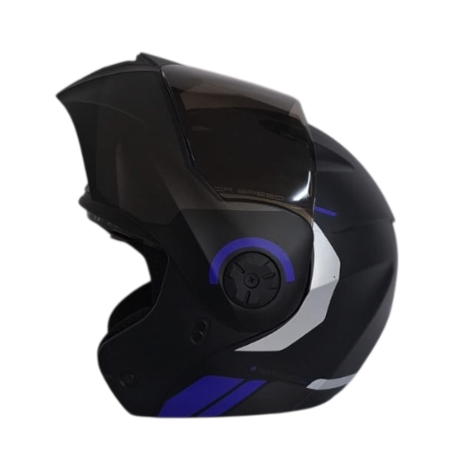 CASCO ABATIBLE ICH 3110 DOBLE VISOR KHAM NEGRO GRIS OSCURO AZUL MATE VISOR NEGRO (S)
