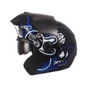 CASCO ABATIBLE ICH 3110 DOBLE VISOR MAGIC NEGRO BLANCO AZUL MATE VISOR NEGRO