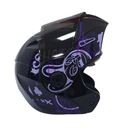 CASCO ABATIBLE ICH 3110 DOBLE VISOR MAGIC NEGRO MORADO CLARO BRILLO VISOR NEGRO