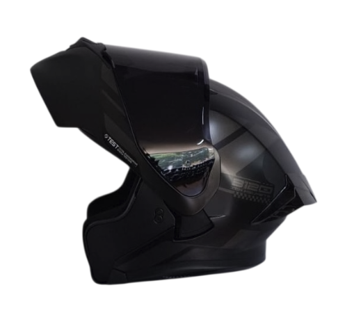 CASCO ABATIBLE ICH 3120 DOBLE VISOR ORDANOX NEGRO GRIS OSCURO MATE VISOR NEGRO