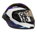 CASCO INTEGRAL ICH 501SP BRAZUK NEGRO BLANCO AZUL BRILLO VISOR TRANSPARENTE
