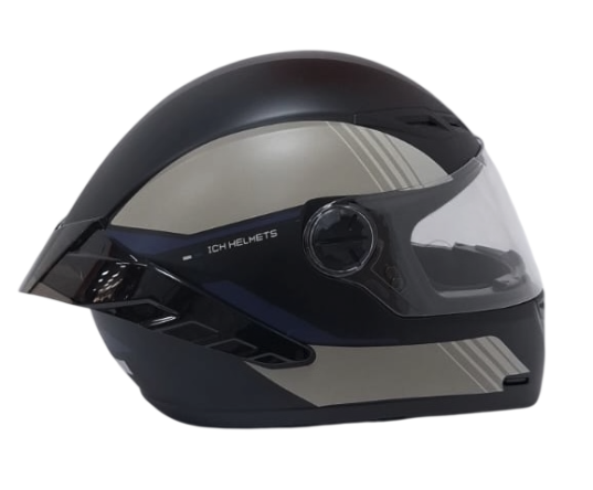 CASCO INTEGRAL ICH 501SP SLASA NEGRO AZUL OSCURO MATE VISOR TRANSPARENTE (S)