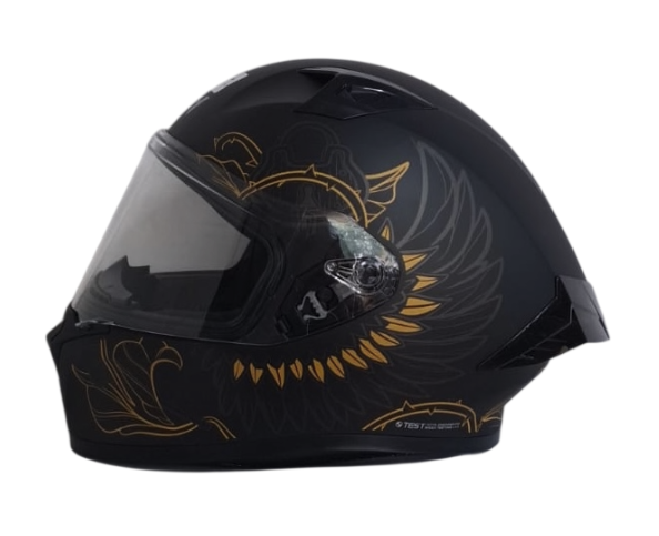 CASCO INTEGRAL ICH 503 THORNS NEGRO DORADO MATE VISOR TRANSPARENTE