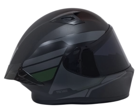 CASCO INTEGRAL ICH 503 BUNCH NEGRO GRIS OSCURO VERDE MILITAR MATE VISOR NEGRO (S)