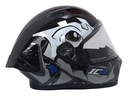 CASCO INTEGRAL ICH 503 FOSSEVIL NEGRO BLANCO AZUL BRILLO VISOR TRANSPARENTE