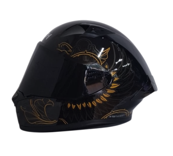 CASCO INTEGRAL ICH 503 THORNS NEGRO DORADO BRILLO VISOR NEGRO