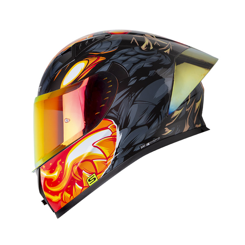 CASCO INTEGRAL SHAFT 526SP EVO RAGNAR NEGRO ROJO BRILLO