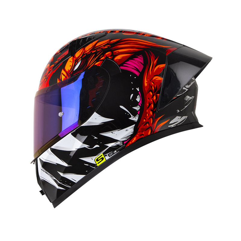 CASCO INTEGRAL SHAFT 526SP EVO ULTIMATE LIZZARD ROJO NARANJA BRILLO (S)