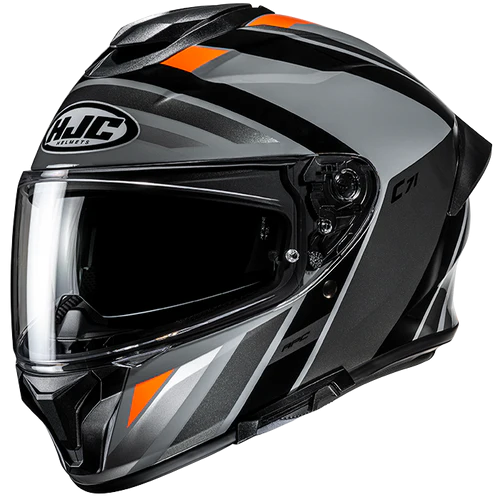 CASCO INTEGRAL HJC C71 FABER MC7 GRIS NARANJA BRILLO