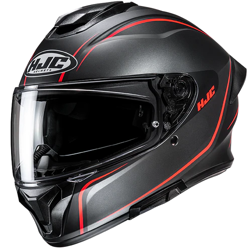 CASCO INTEGRAL HJC C71 QUEZ MC1SF NEGRO ROJO MATE
