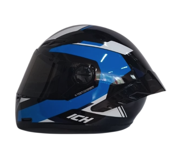 CASCO INTEGRAL ICH 501SP BRAZUK NEGRO AZUL AZUL OSCURO BRILLO VISOR NEGRO (S)