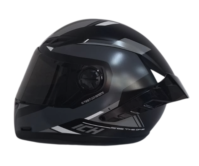 CASCO INTEGRAL ICH 501SP BRAZUK NEGRO GRIS OSCURO BLANCO MATE VISOR NEGRO