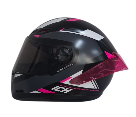 CASCO INTEGRAL ICH 501SP BRAZUK NEGRO GRIS OSCURO FUCSIA MATE VISOR NEGRO